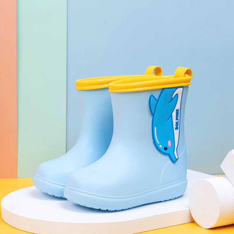 Детские резиновые сапоги желеобразного цвета милые Мультяшные для мальчиков и