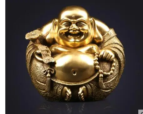 Медные поделки тибетская открытая подсветка статуэтка Будды украшения для дома