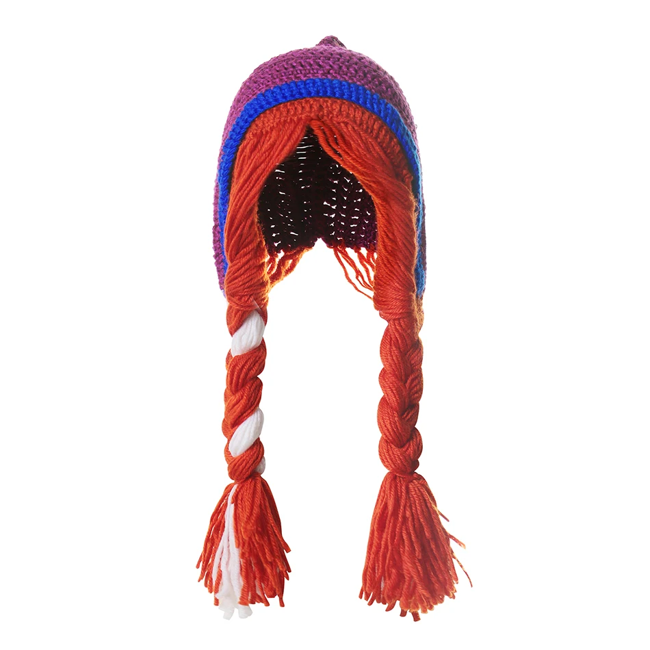 Шапки Elza для девочек шапки принцессы косплея зимние вязаные Ana из мультфильма