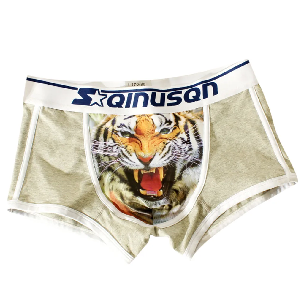 SAGACE мужское сексуальное нижнее белье с 3D принтом тигра трусики ярких цветов для