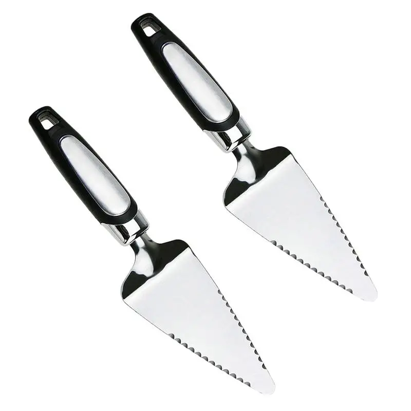 

2pcs Pizza Triangle Spade Cake Shovels Stainless Steel Kitchen Cheese Pie Holder Spatula Baking Shovel