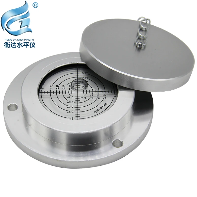 Level bubble level with protective cover, high precision level, metal circular level