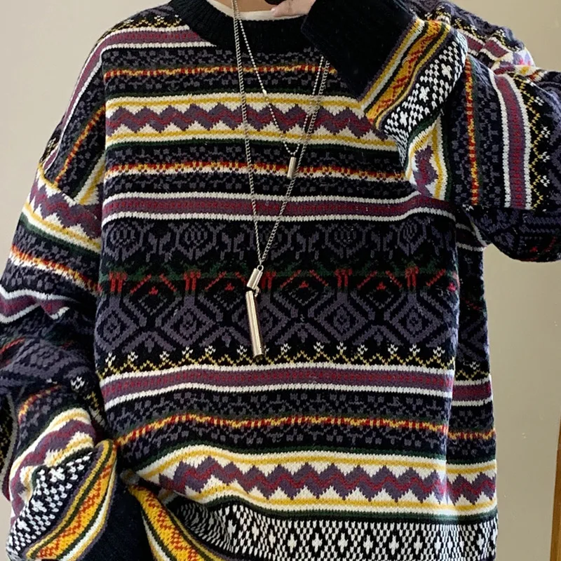 Зимний свитер для мужчин Теплые модные солнцезащитные очки в стиле ретро