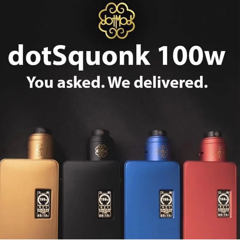 Оригинальный Dotmod Dot Mod Squonk 100 Вт электронные сигареты коробка мод комплект с dotRDA 24