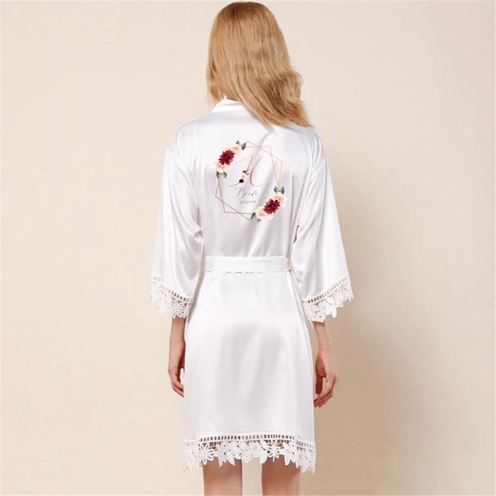 Настраиваемый свадебный кружевной халат в подарок на день рождения цветочный