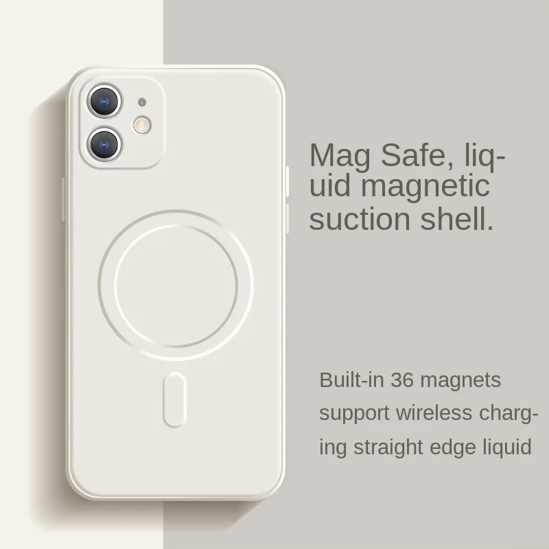 

Magnetic Wireless Magnetizing Shell for iPone 12 mini Pro Max magsafe High quality silica gel magnetic case for iphone 11 Pro