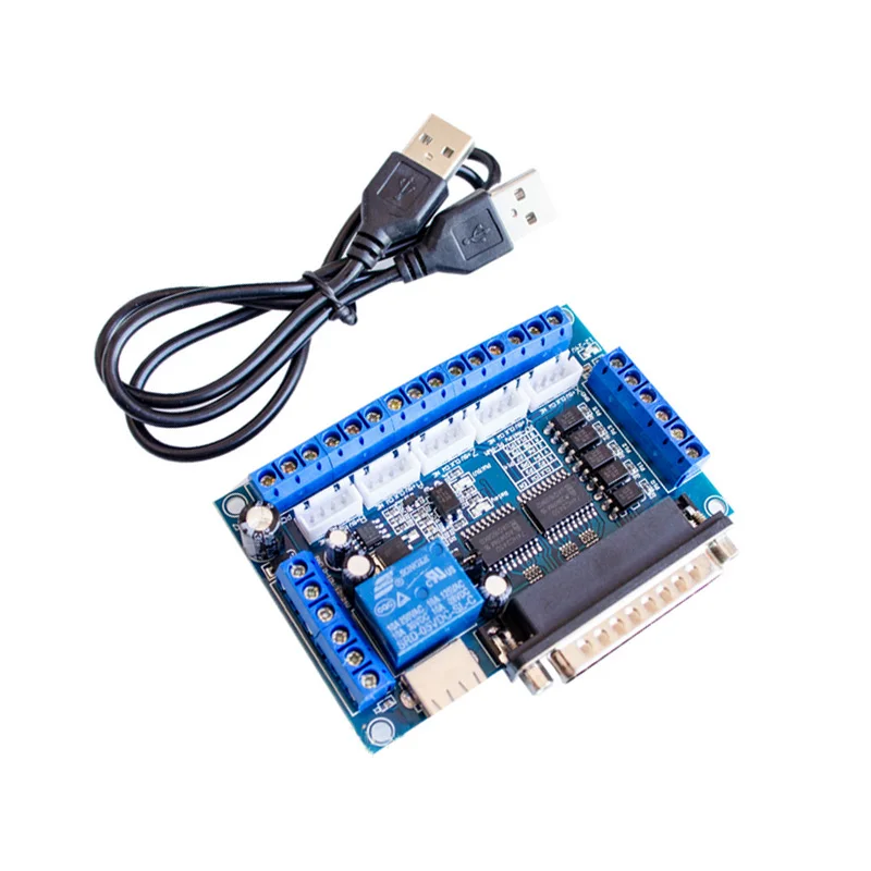 CNC 5 осевой шаговый двигатель драйвер интерфейсная плата с USB кабелем оптрон