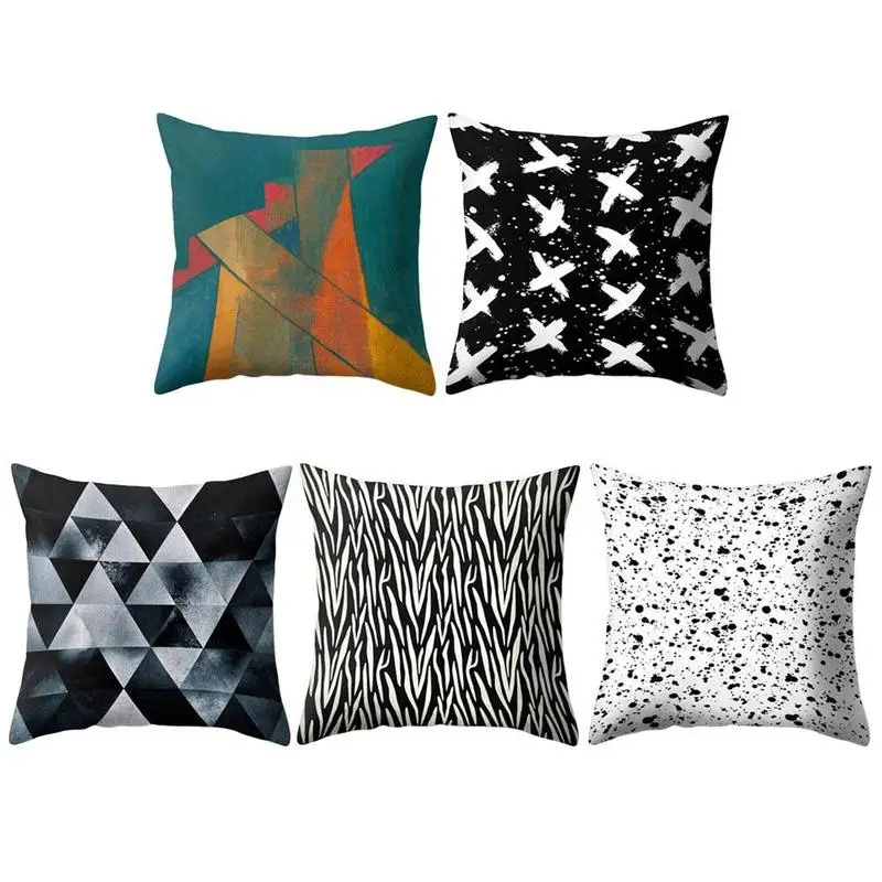 

Colorful Abstract Geometric Art Pillowcase Polyester Geometry Pillow 45X45Cm Pillow Cover Cushion Cover Home Decor Wholesale