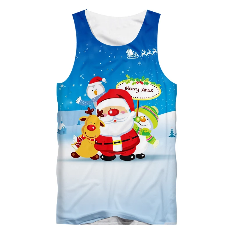 Мужская Рождественская майка IFPD европейского размера с 3D принтом милая одежда
