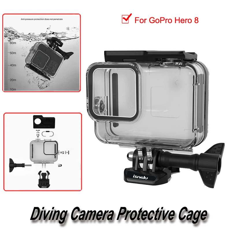 Ulanzi G8 1 для GoPro Hero 8 60M водонепроницаемый защитный чехол дайвинга Черный Защитный
