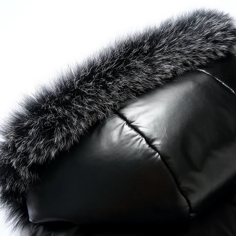 

New Genuine fur Collar Men's Down Jacket Windbreaker Waterproof Winter Jacket for Men White Duck Down Jacket Long Coat Men