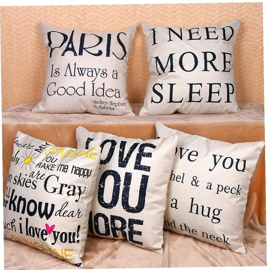 Мешковина льняная наволочка Роскошная квадратная с невидимой молнией для дивана