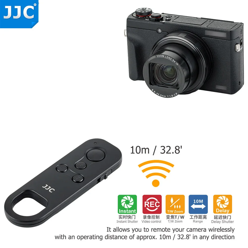 

JJC BR-E1 Wireless Remote Control Controller for Canon EOS R7 M50 Mark II 6D Mark II R5 R6 R RP R3 90D 77D 850D 200D II M200 M50