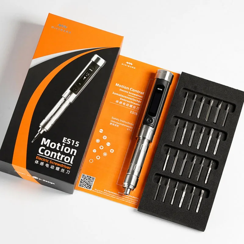 

ES15 Mini Motion Control Cordless Electric Screwdriver Smart Motion Control USB Power Screwdriver with 24pcs Bit Set LED lights