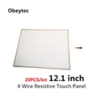 TS121A4B05 * 20 шт. 12,1 дюймов 4 провода резистивные сенсорные экраны комплект, 4:3, AA 247*185,5 мм; ОА 261*199 мм, только панель