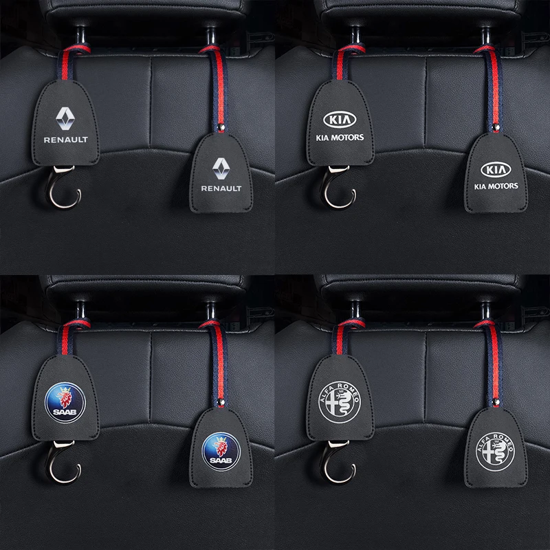 2 шт. автомобиля эмблема подголовник для сиденья хранения крючки Mitsubishi Subaru Volvo