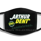 Моющаяся дышащая многоразовая хлопковая маска для сэндвичей с принтом Артура вмятины хихикера руководство галактики не паникует 42