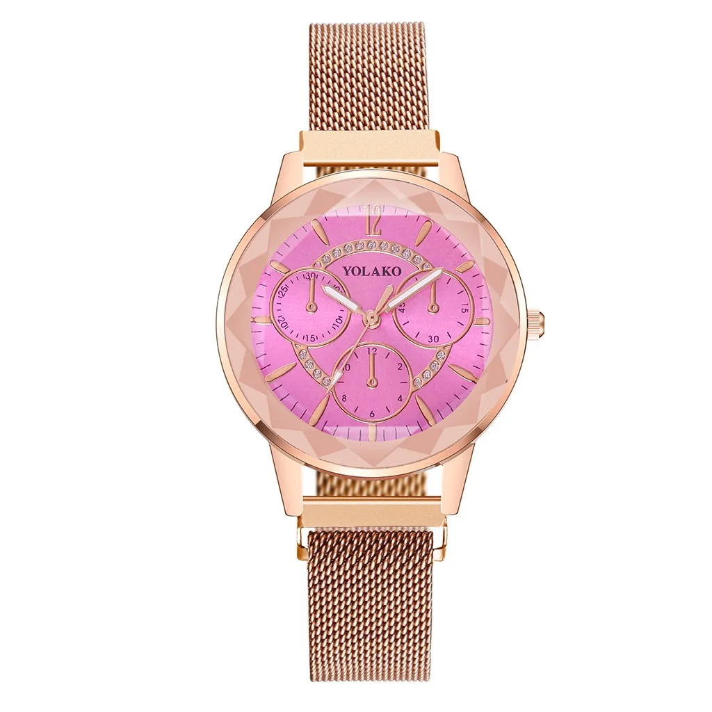 Мужские кварцевые наручные часы-браслет с кожаным сетчатым ремешком от YOLAKO