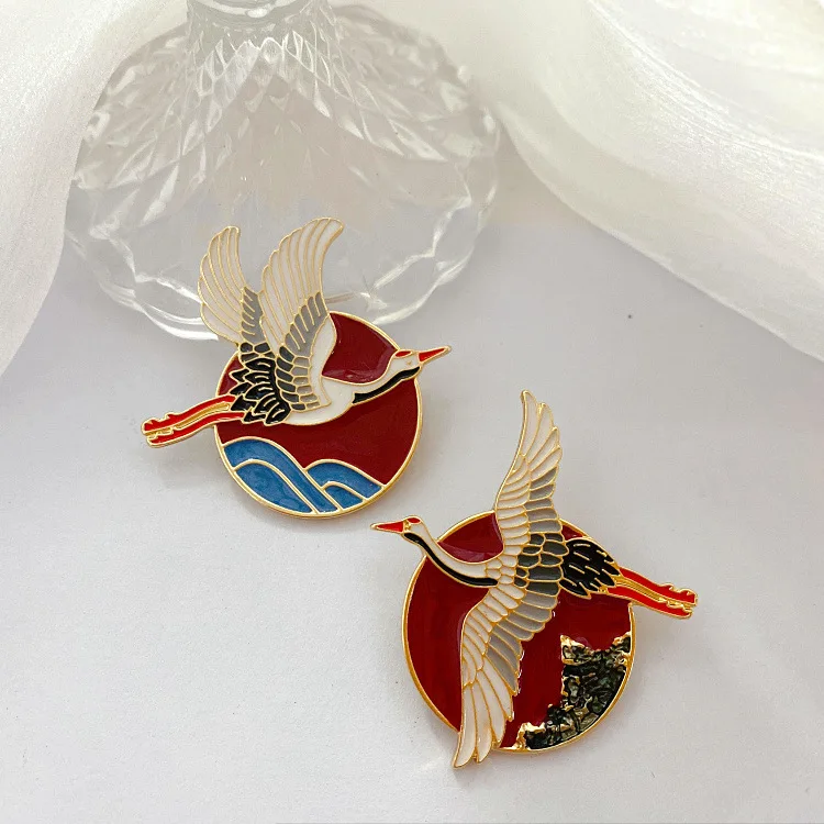 

Винтажная эмалированная булавка в китайском стиле для дворника, винтажные металлические броши для женщин, роскошная брошь, ювелирное издел...
