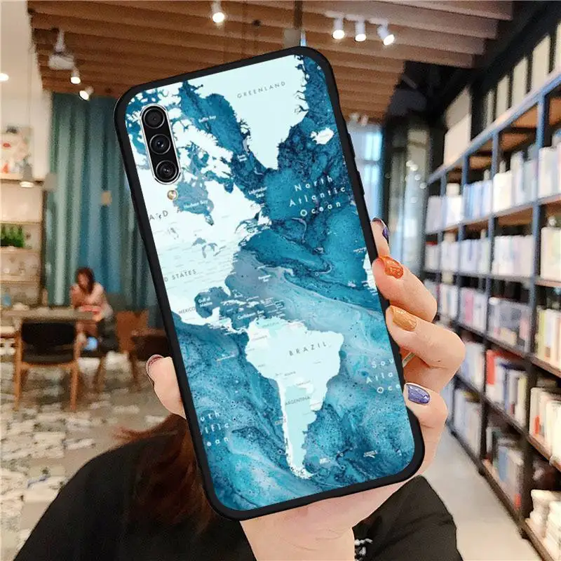 

World Map Travel Phone Case For Samsung galaxy A S note 10 7 8 9 20 30 31 40 50 51 70 71 21 s ultra plus