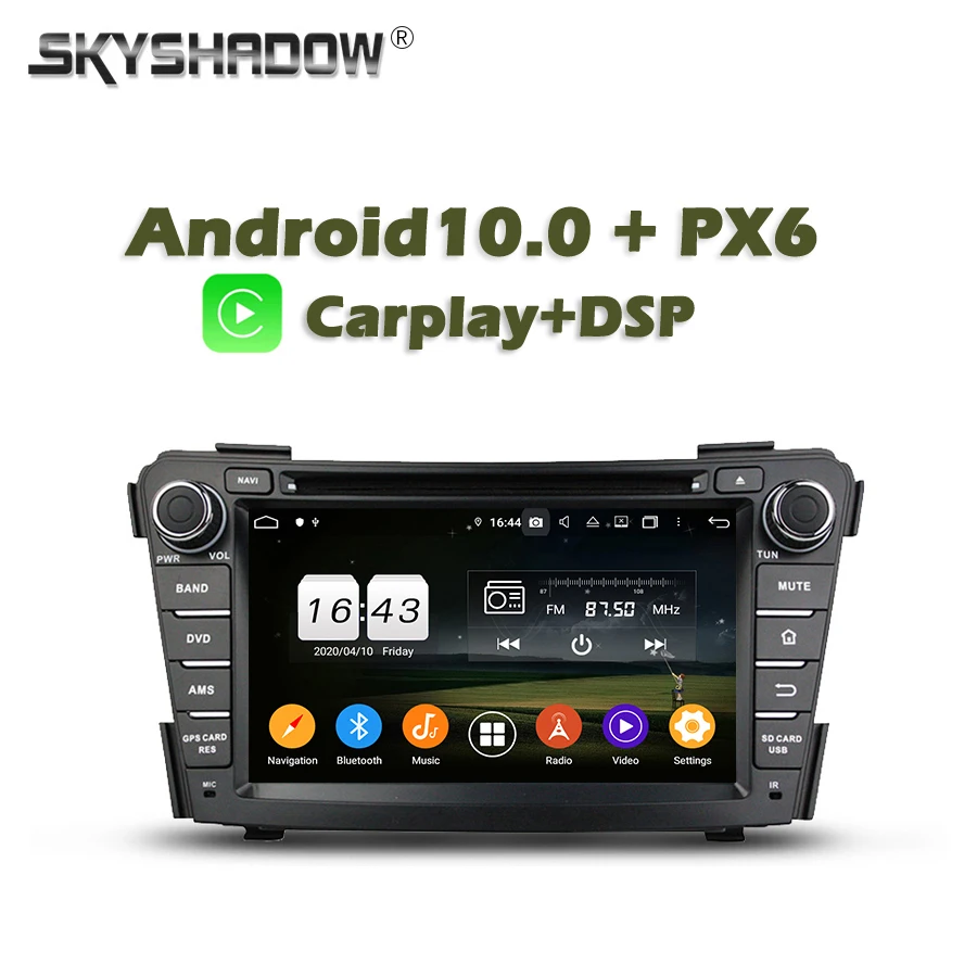 Автомобильный беспроводной DVD плеер Carplay PX6 Android 10 0 4 Гб + 128 ГБ GPS RDS радио Wi Fi Bluetooth 5