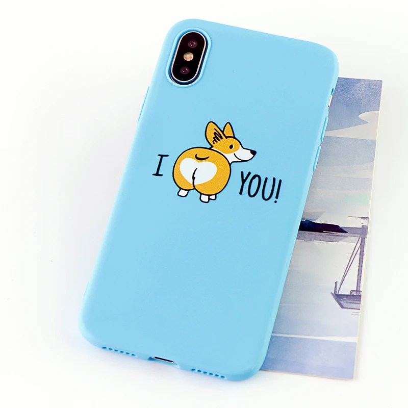 8642-blue Чехол для телефона Corgi s для iPhone Pro 6s 7 8 11 Plus X XS чехол для MAX XR забавная Милая собачья попка Мягкие силиконовые приспособленные аксессуары для задней крышки - Цвет: 8642-blue