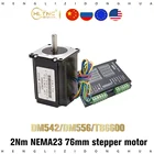 Драйвер шагового двигателя Nema 23 TB6600  DM542  DM556 с шаговым двигателем Nema23, 2 нм, 76 см, 57hs76, Гравировальный фрезерный станок с ЧПУ