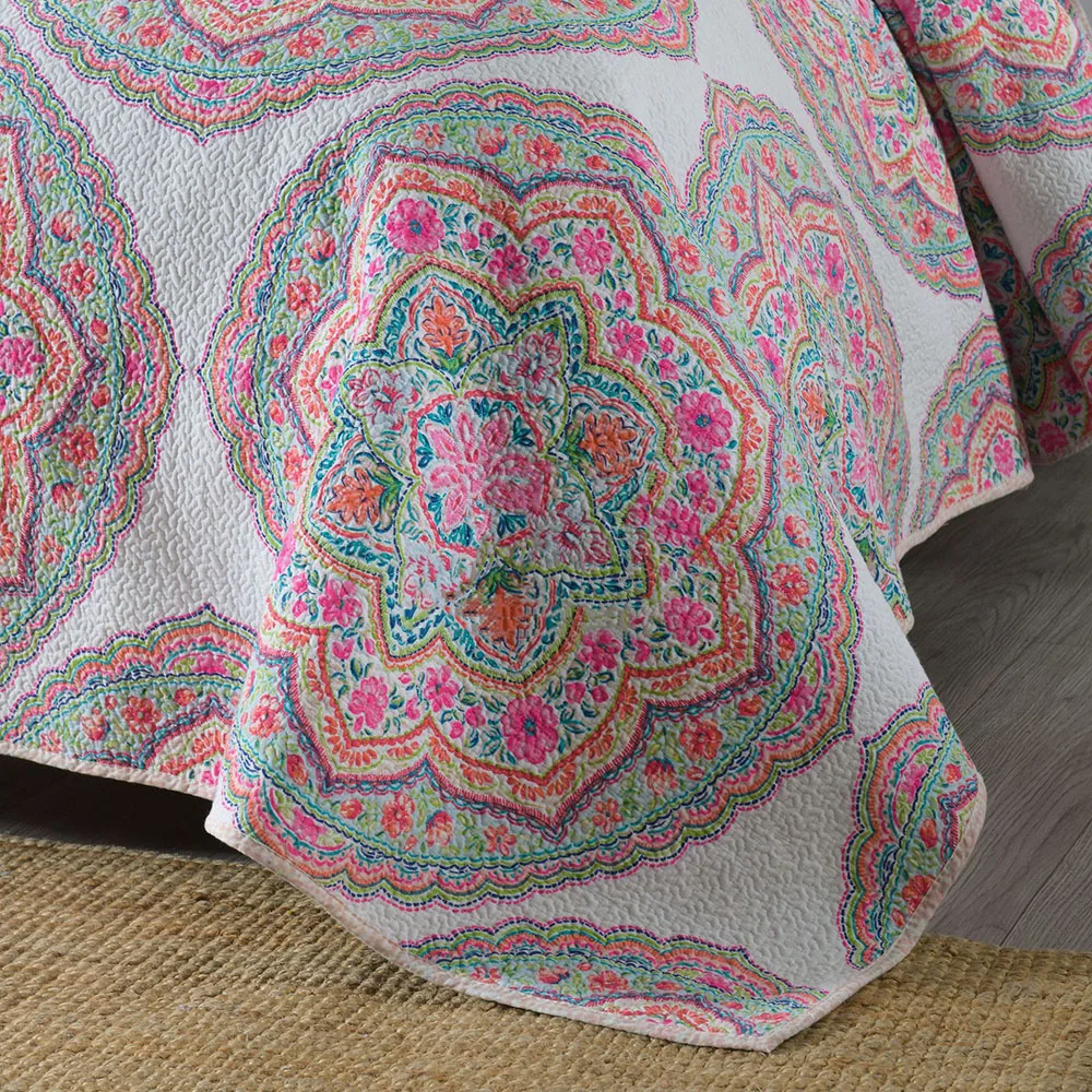 

CHAUSUB Cotton Quilt Set 3pcs Print Bedspreads For Double Bed Cover With 2 Pillowcase Queen Size Summer Blanket Coverlet