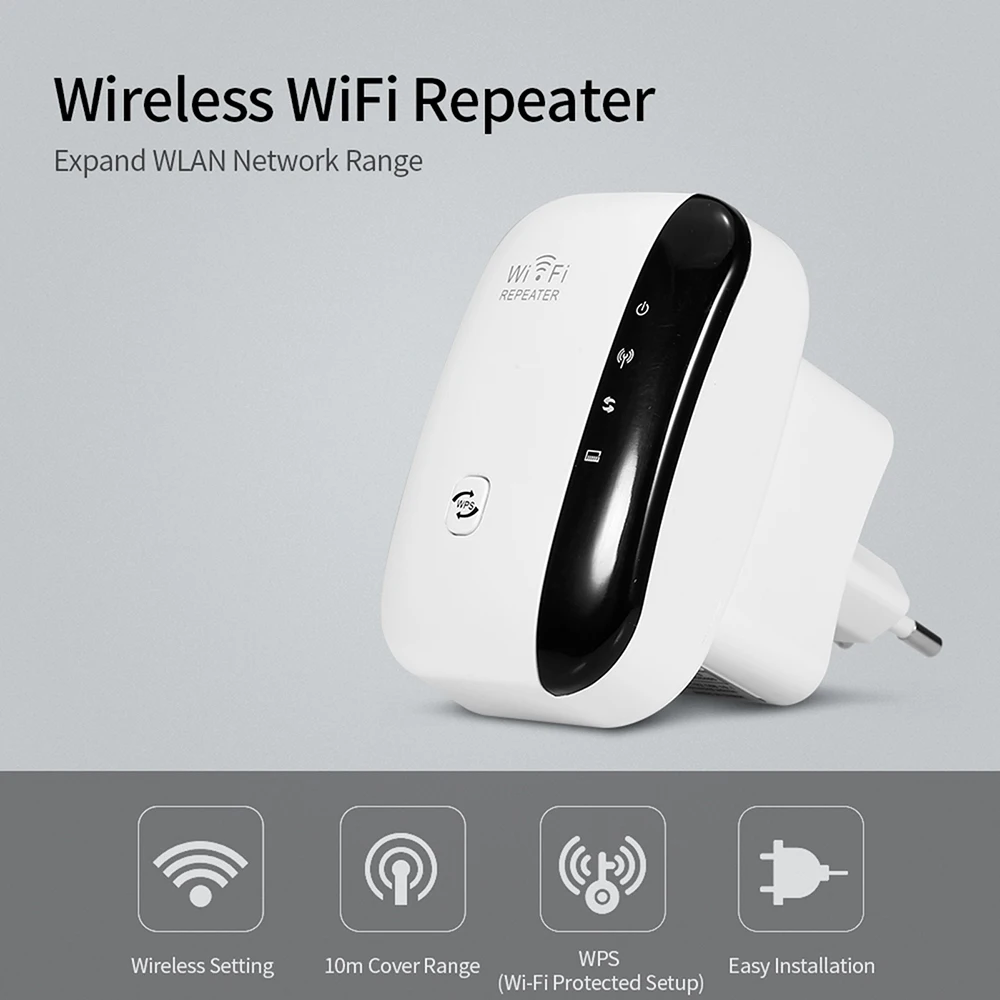 

WiFi Signal Amplifier Wireless Repeater 300M WiFi Repeater WiFi Range Extender for Home Office US Plug EU Plug