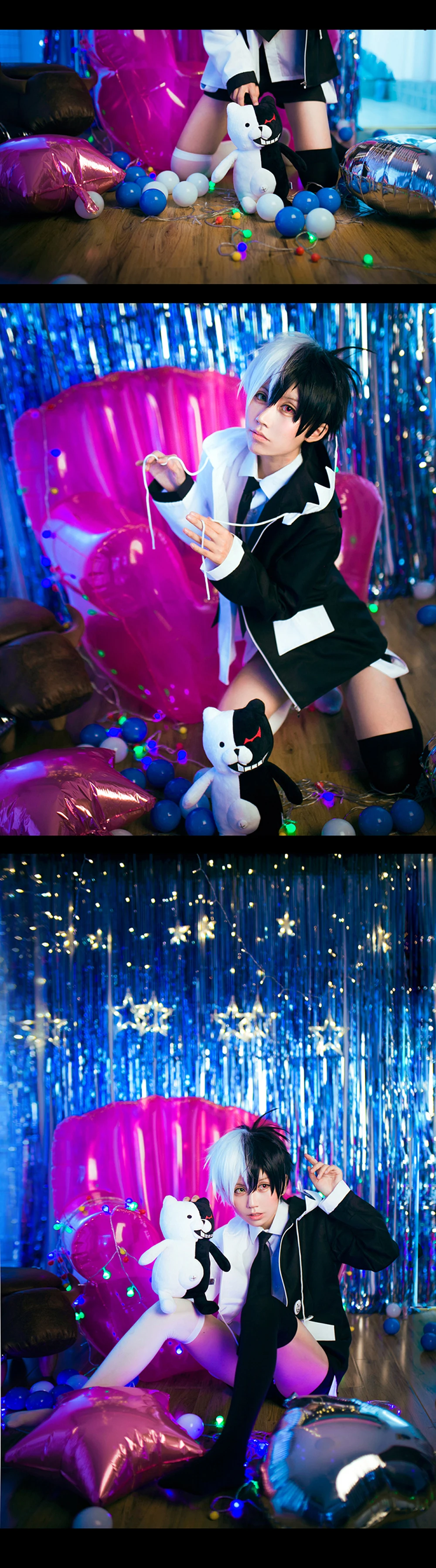 VEVEFHUANG Аниме Супер Dangan Ronpa 2 Danganronpa Monokuma черный и белый медведь унисекс Изысканный косплей костюм повседневная одежда