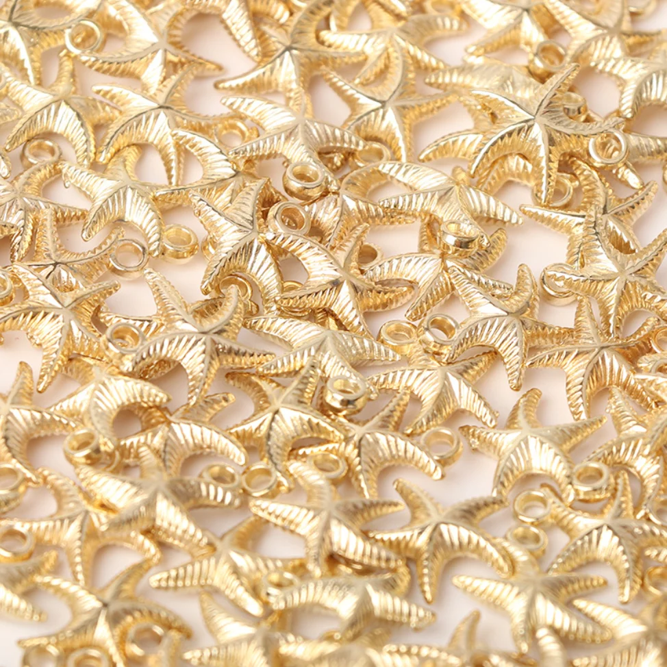 

50pcs/lot Metal Starfish Pendants Charms for Jewelry Finding Making for Women Necklace Bracelets Crafts DIY Accessories Supplies