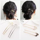 Insметаллический диск для волос, заколки, аксессуары большой Размеры U-образный шпильки в сдержанном стиле золотые шпильки для волос Головные уборы Заплетенные волосы Стиль инструменты 10,8 см