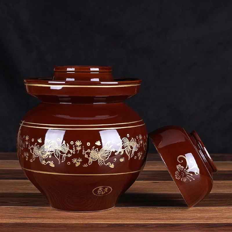 Большая Емкость керамическая кожа домашние ночные пятна маринованная капуста