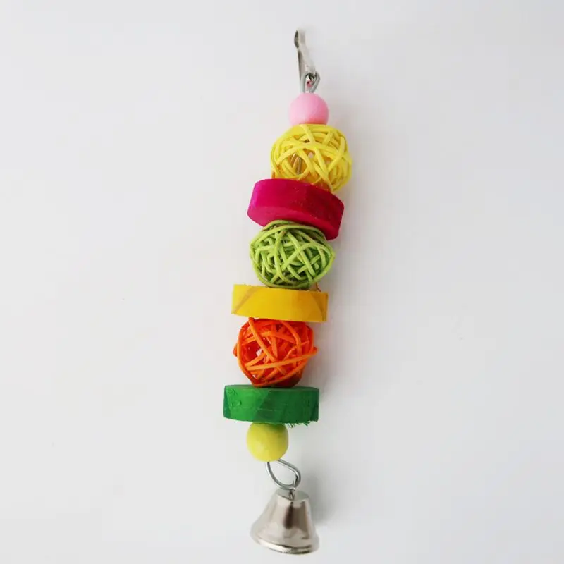 

Parrot Chew Strands Wooden Bird Parakeet Bite Molar Toys Rattan Ball