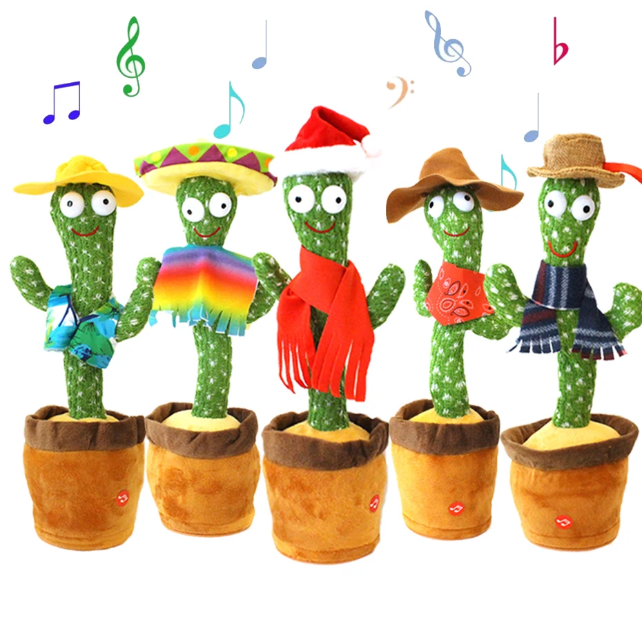 

Cactus Plush Toy Electronic Dancing Toy with 120 English Song Plush Dancing Cactus Early Childhood Education Toy for Children