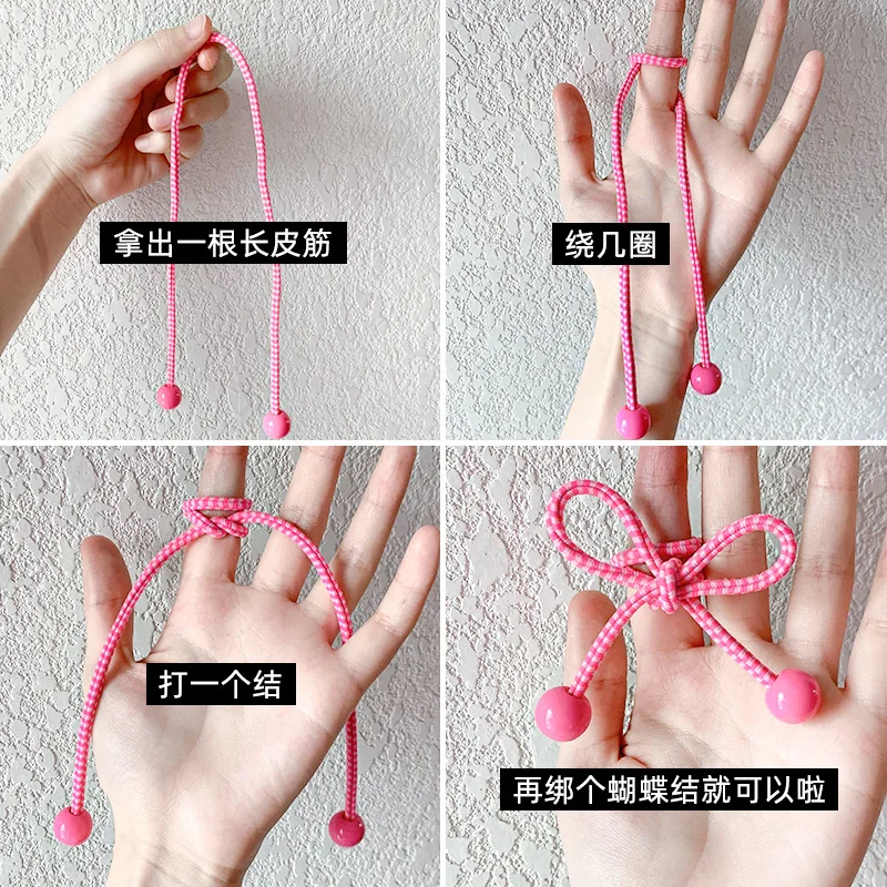 

2PCS New National Style Long Princess Headwear Children Ropes Kids Elastic Hair Bands Baby Headdress Girls Hair Tie Accessories