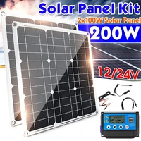100w solar panel kit 40a controller 18v portable battery charger power bank board car charger for outdoor camping yacht lights
