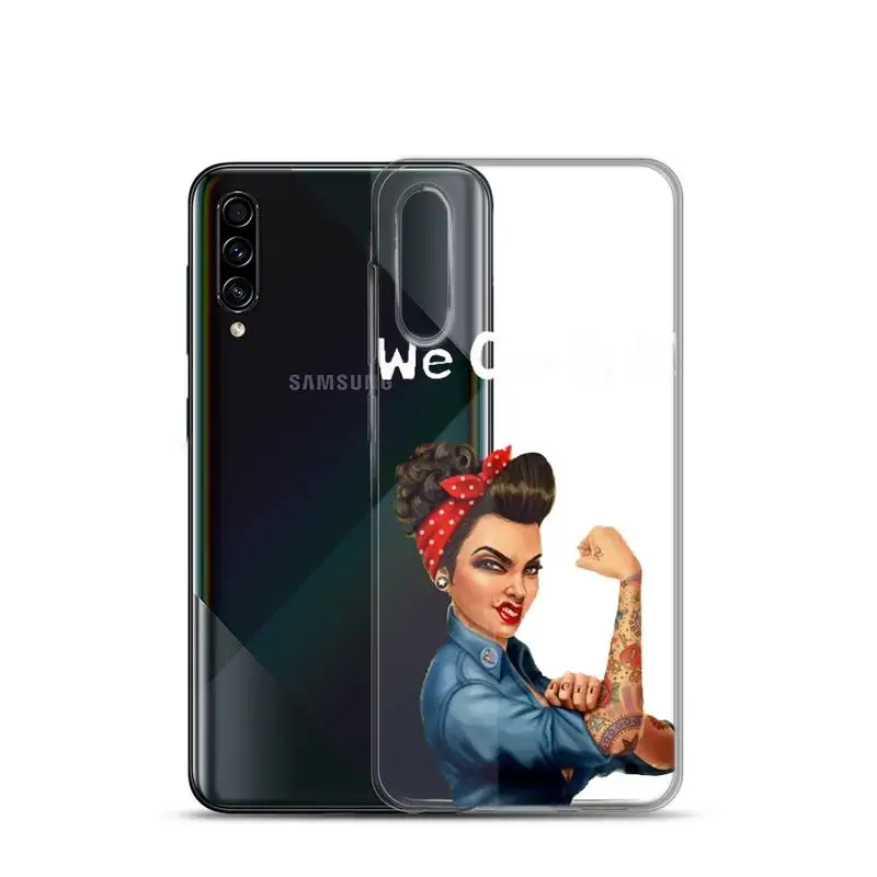 

We Can Do It Women Power Phone Case TPU Transparent Case For Samsung A10 12 30 31 40 51 52 70 71 30s 21s S20 21 Plus