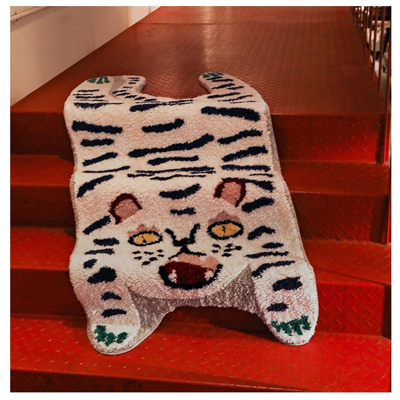 Милый мягкий маленький ковер с мультяшным Тигром и леопардом 80x160 см популярный