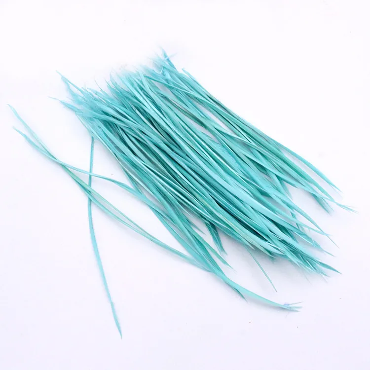 Aquamarine 50 шт./партия, гусиные перья красного цвета, выбор цветов, наращивание волос, тонкие перья индейки Марабу Гусь Биот, перья, поделки своими руками - Цвет: Aquamarine