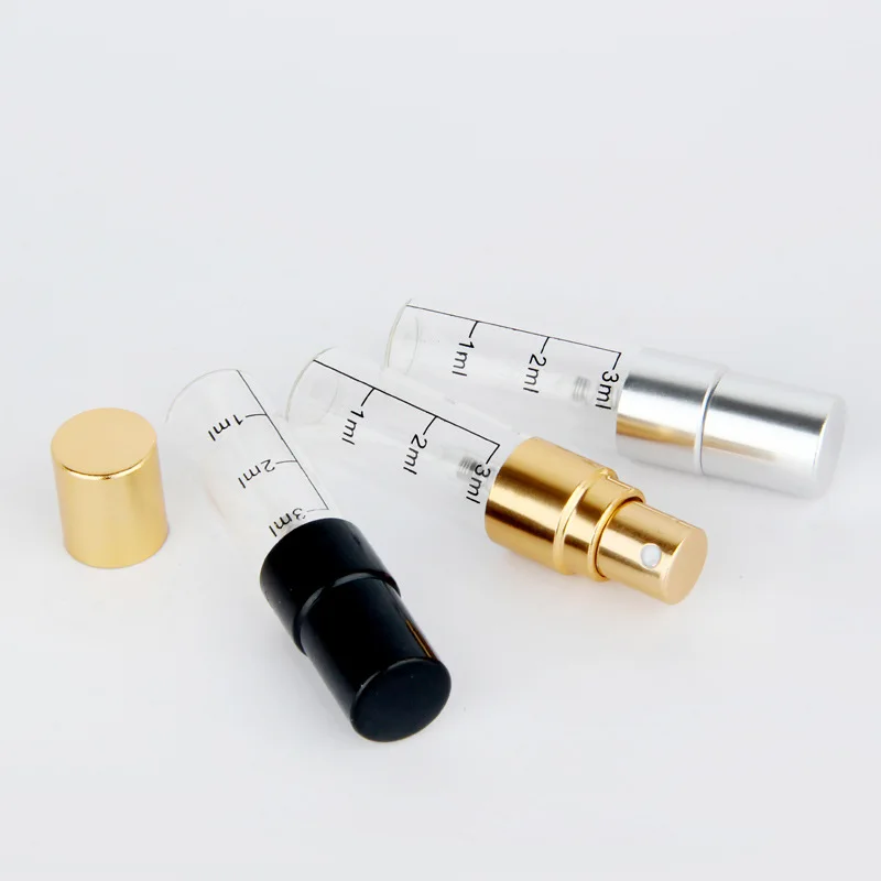 

3ML Aluminum Spray Cosmetic Small Sample Perfume Bottle 100PCS/LOT