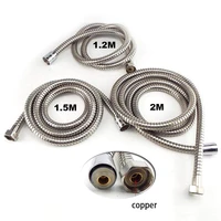 1 2m1 52m flexible shower hose tube for home bathroom shower water hose extension plumbing pipe pulling stainless steel