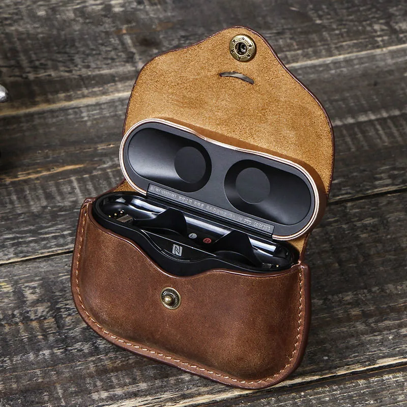 Кожаный защитный чехол Funshion для беспроводных наушников с брелоком sony|Аксессуары