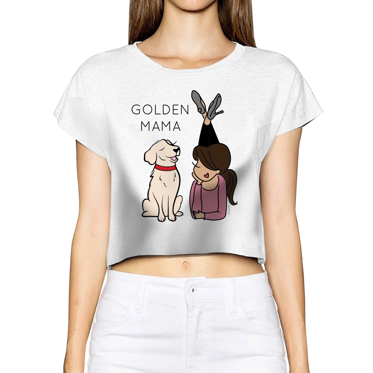 

Personalized Golden Retriever Mama T-Shirt Aesthetic Clothes Print Funny Tee 100% Cotton