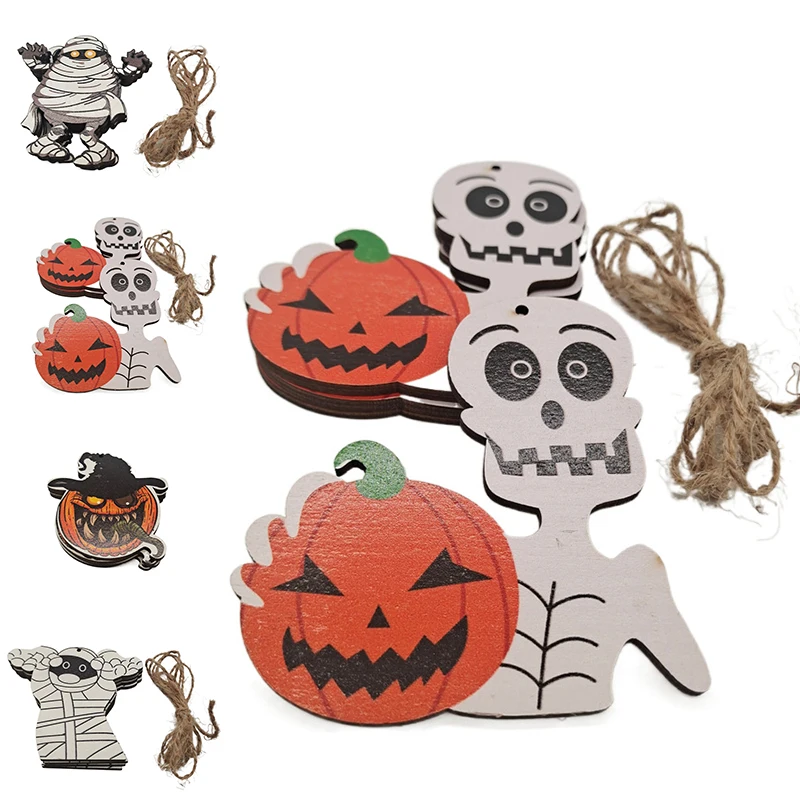 Привидение тыква Хэллоуин украшения деревянные Мультяшные подвески для дома