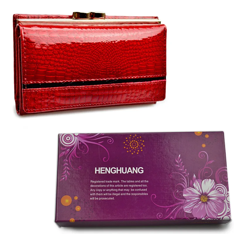 308 red with box HH Для женщин бумажник и кошелек из натуральной кожи женские кошельки небольшой Короткие клатч портмоне роскошные женские роскошные кошельки - Цвет: 308 red with box