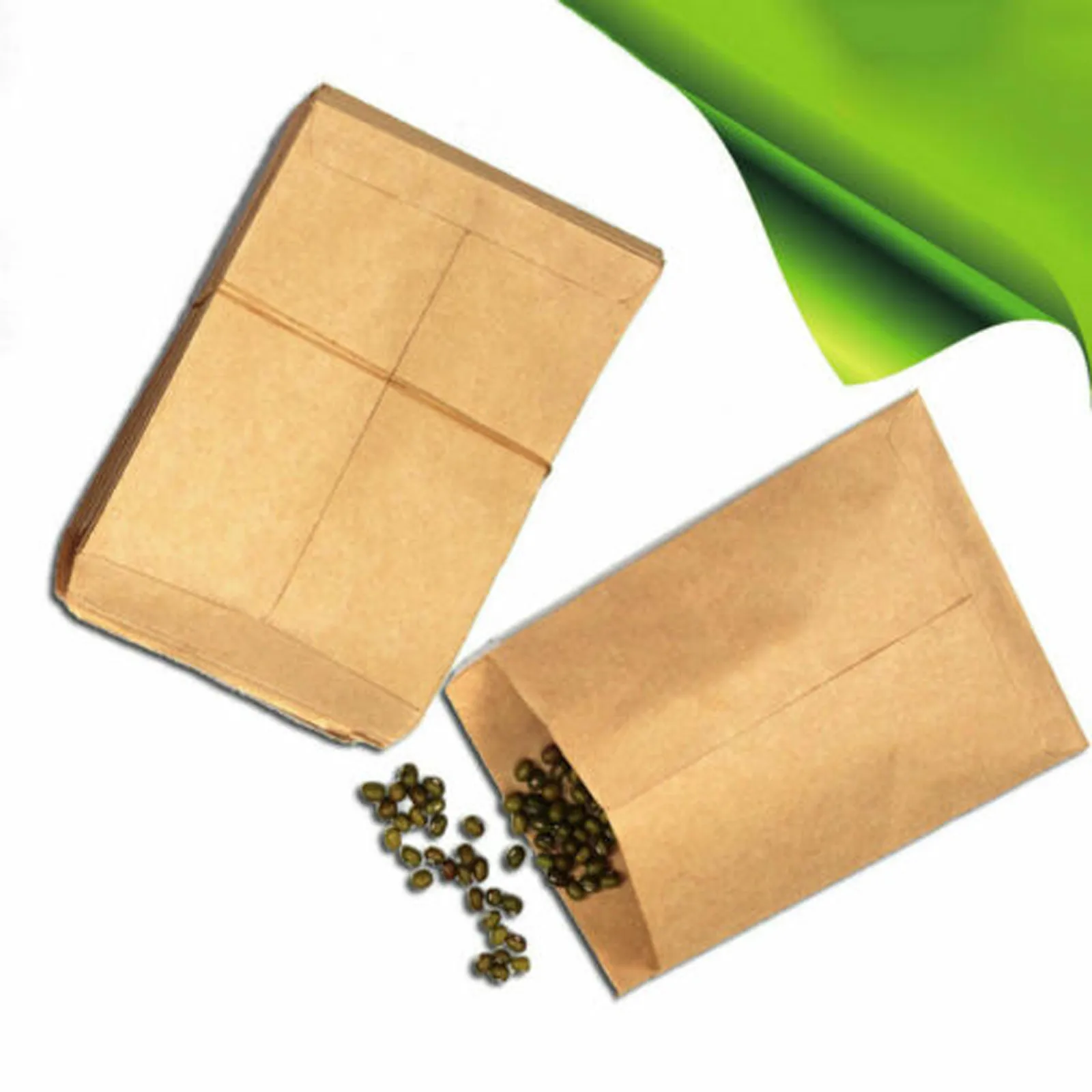 

100pcs Vintage Kraft Paper Seed Bag Pouch Thickened Seed Bag Kraft Paper Bag Envelope Storage File Storage Bag Gift Boxes 2021