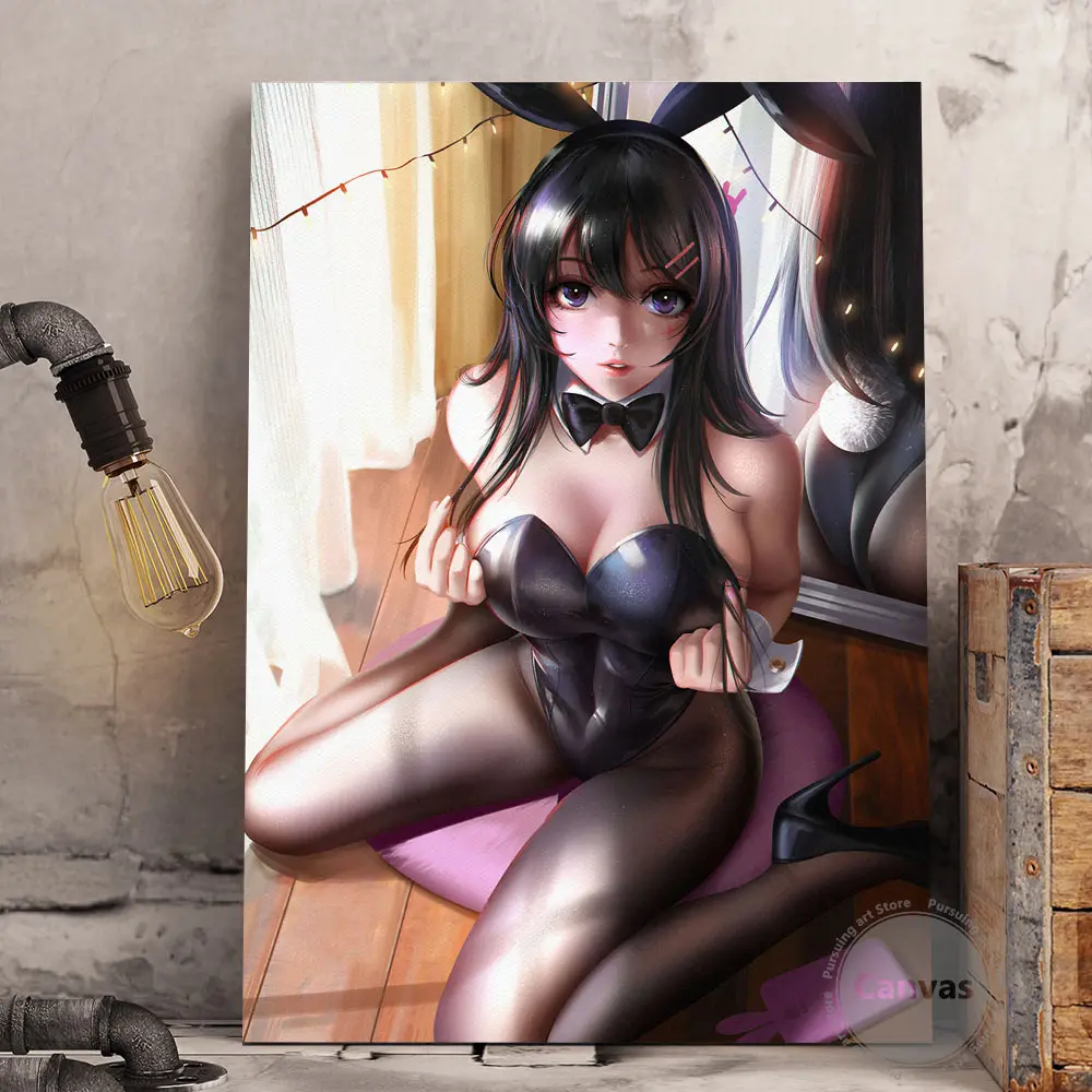

Anime sexy Sakurajima Mai Canvas Manga Decoration Prints Poster wall decor Pictures Home Decor Living room Bedroom Art Painting