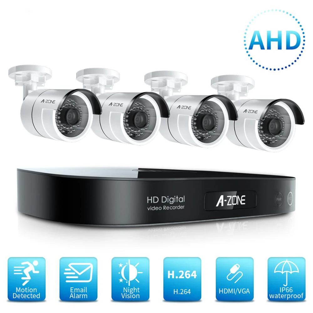 CCTV камера системы безопасности комплект 4CH 1080P AHD камера безопасности DVR комплект CCTV Водонепроницаемая наружная домашняя система видеонаблюдения HDD