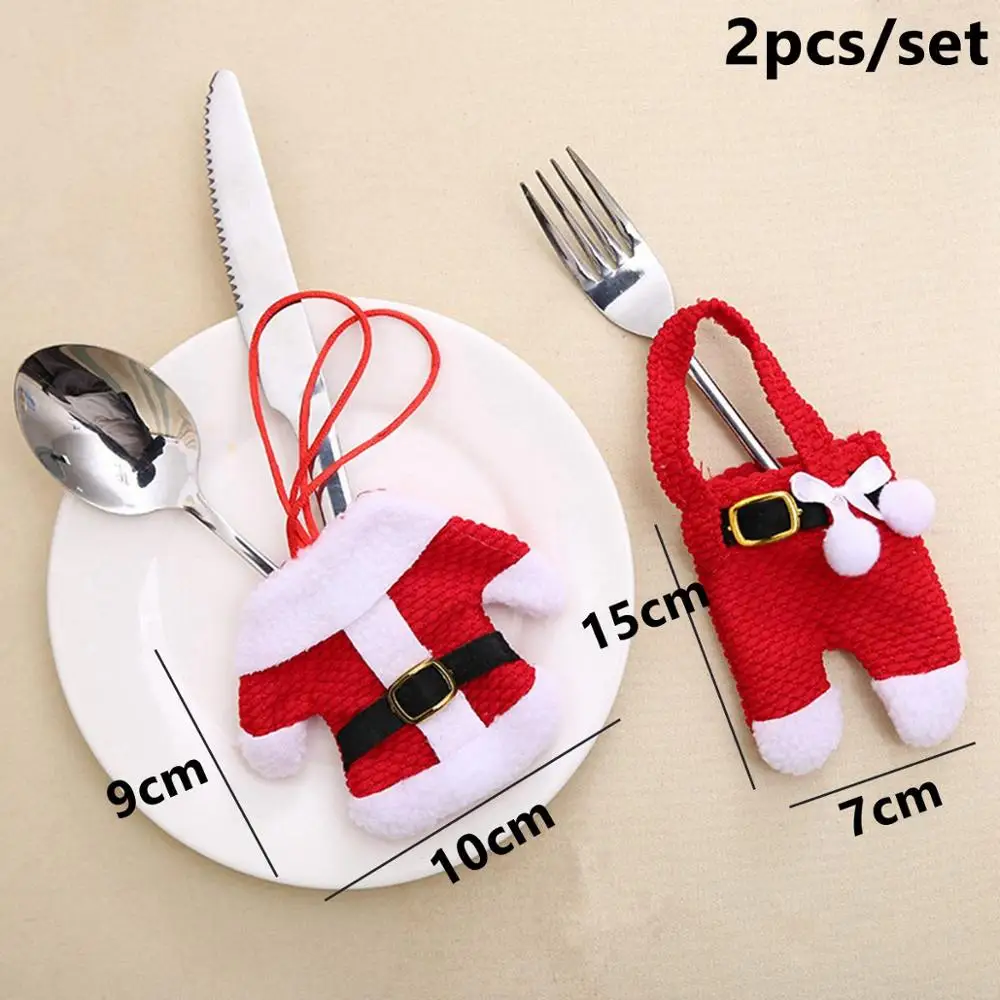 Knife Holder 2 Taoup 1 шт. мультяшная Рождественская Подарочная коробка Упаковка металлические рождественские украшения Декор для дома Noel Navidad Санта Клаус рождественские Вечерние - Цвет: Knife Holder 2